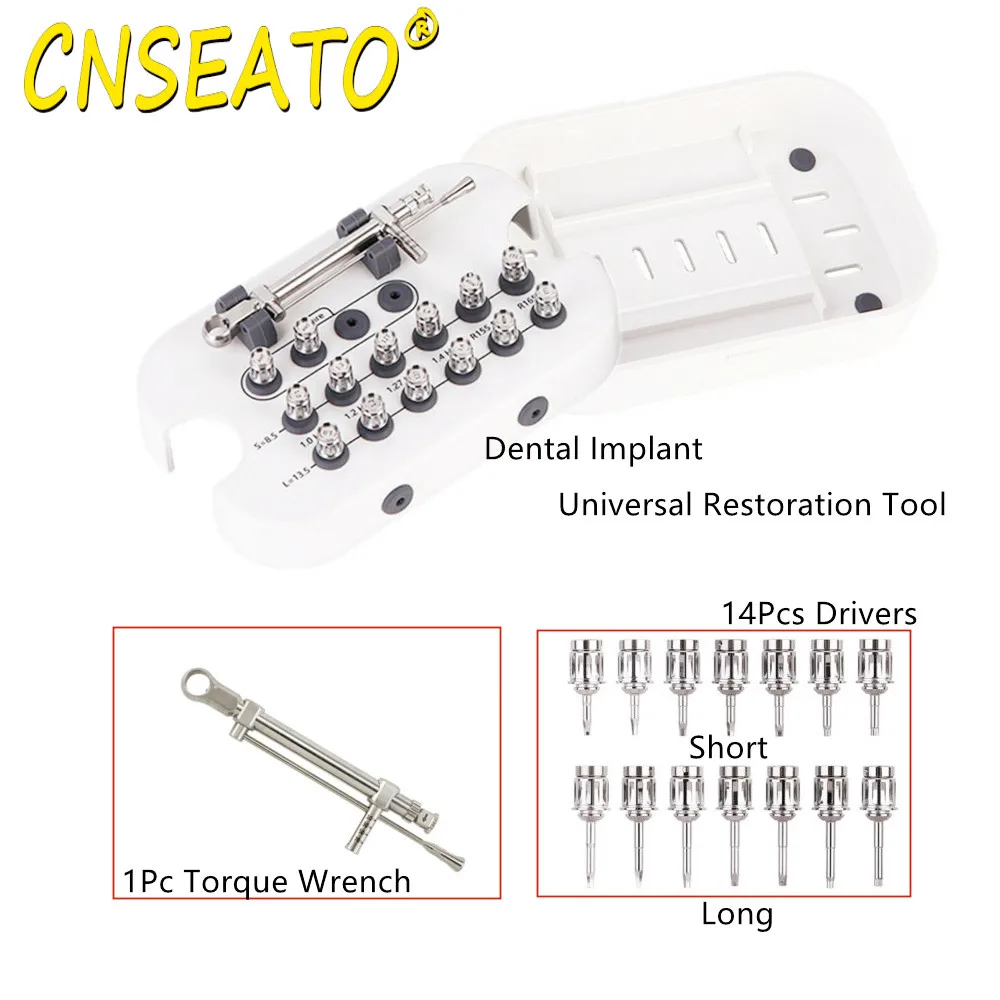 

Набор универсальных инструментов для восстановления зубного имплантата Моментный ключ с храповым механизмом с 14 ремонтные отвертки драйверами, стоматология, стоматолог