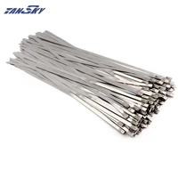 100 pcs stainless steel metal cable ties tie zip wrap exhaust heat straps induction pipe tk zs100 af