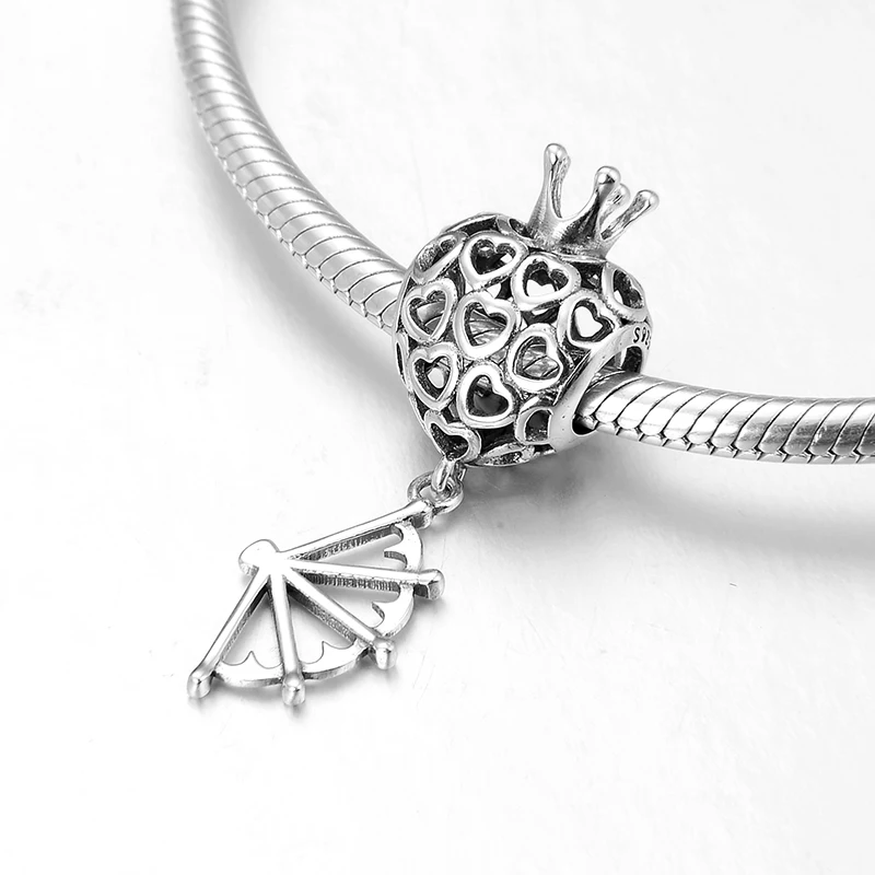 Уникальные бусины из серебра 925 пробы с короной и сердцем подходят для