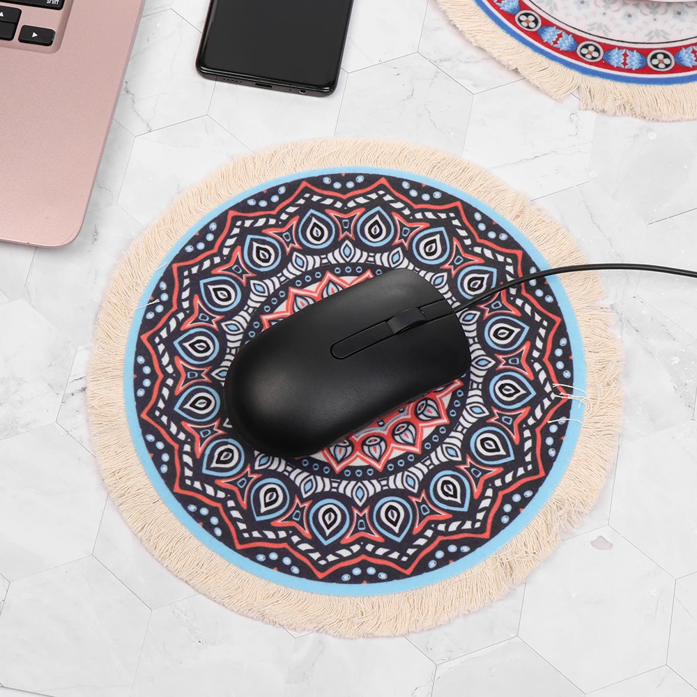 Новый персидский коврик Круглый Плетеный Ковер игровой для мыши подставка в