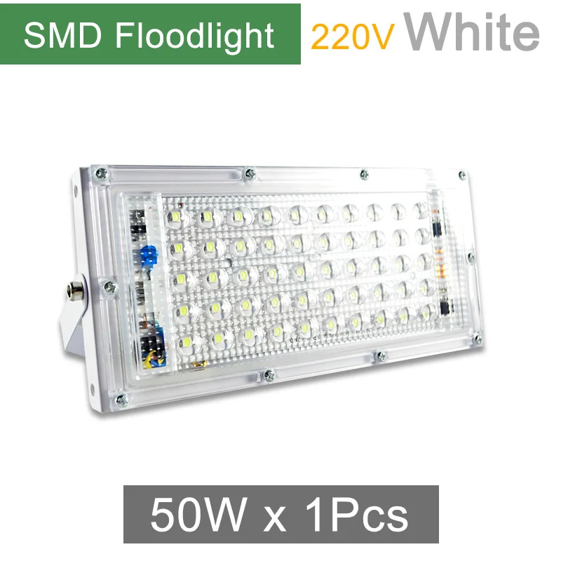 SMD Floodlight-W 50W Kaguyahime 220 В светодиодный COB Чип 20 Вт 30 Вт 50 Вт 100 вт DIY прямоугольный Чип Прожектор без необходимости драйвер Светодиодный прожектор для выращивания растений - Испускаемый цвет: SMD Floodlight-W 50W