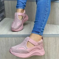 womens sneakers 2020 autumn fashion hollow woman shoes plus size outdoor running vulcanized shoes solid buckle women wedges