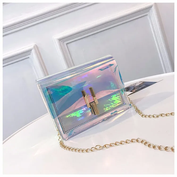 

New Jelly Transparent Bag Shoulder Crossbody Women's Small Square Bag Versatile Trendy Lady Mini Fashion Casual Bag