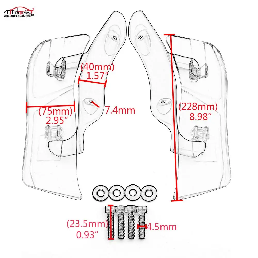 

Motorbike Adjustable Upper Batwing Fairing Accent Air Deflector Wind Deflector For Harley Touring Road Glide FLTRX FLTRXS FLTRU