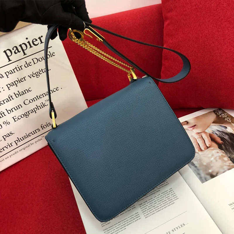 

Retro solid color large-capacity leather shoulder bag ladies new fashion hardware chain all-match messenger bag small square bag
