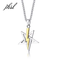 jhsl novelty men statement star necklace pendants stainless steel fashion male jewelry boyfriend gift