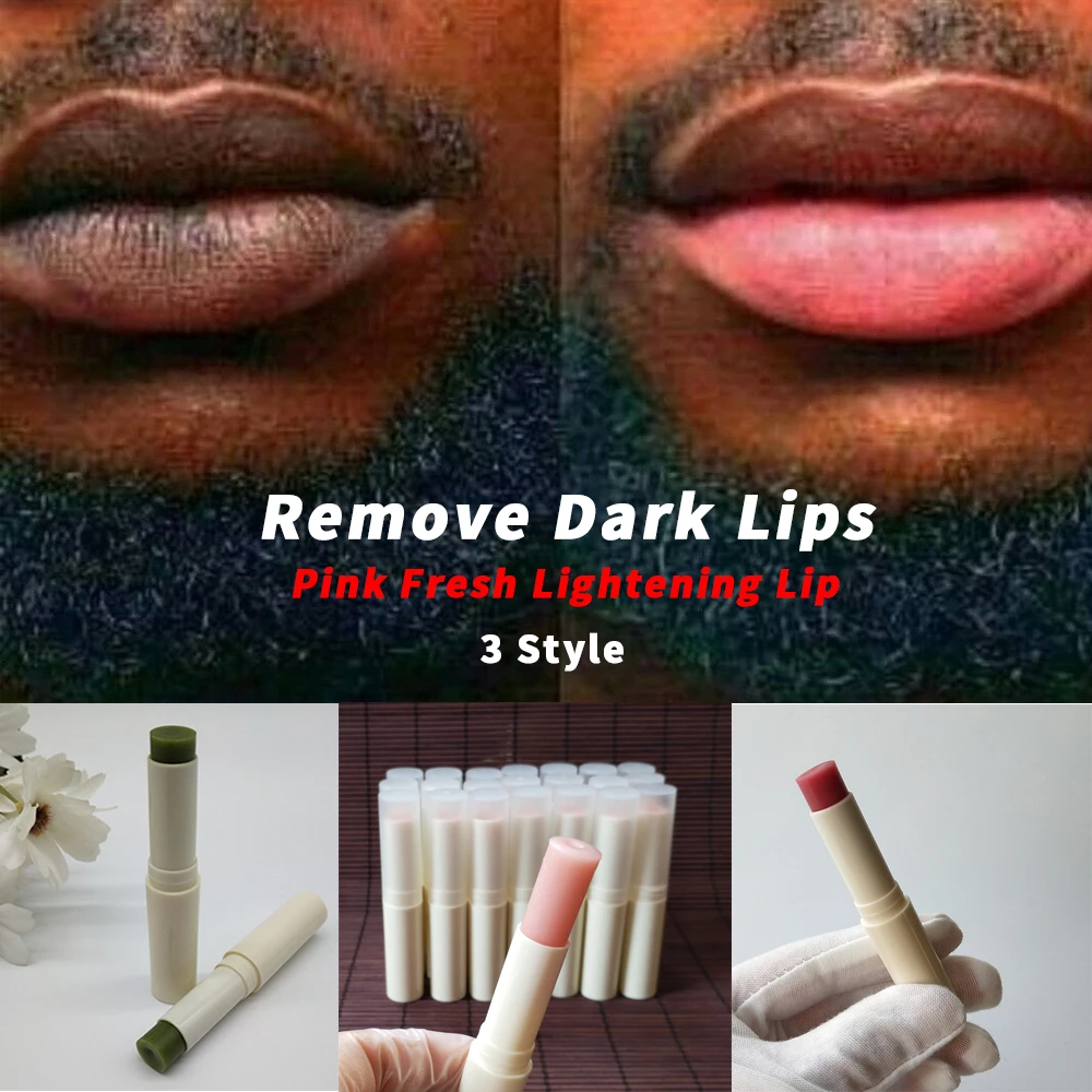 

2021 African hot sale Natural Green Plant Pink Fresh Lightening Lip Cream Treatment to Remove Dark Lips of men and women
