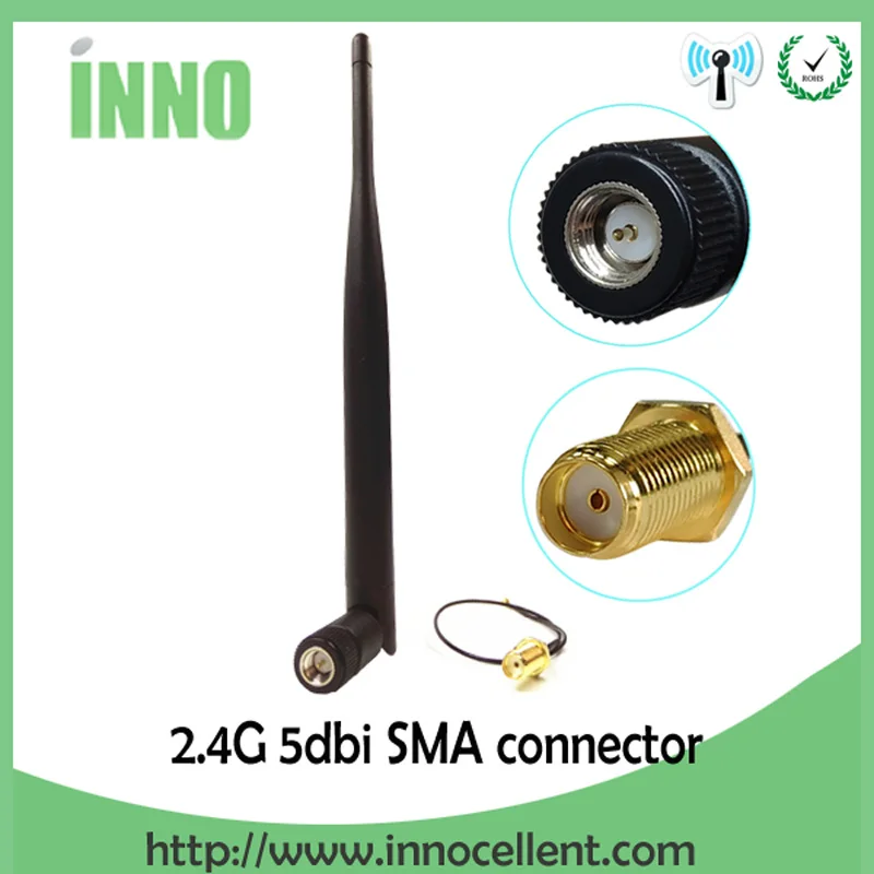 

2.4 GHz Antenna wifi 5dBi SMA Male Connector PBX 2.4ghz antena wi fi 2.4G for Wifi Booster + 21cm ufl./ IPX 1.13 Pigtail Cable