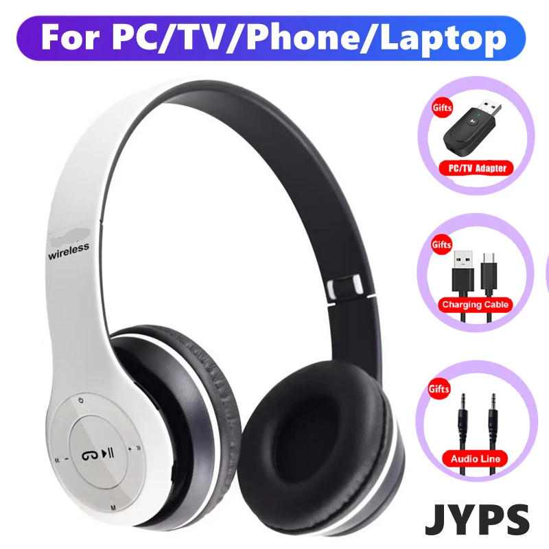 

For TV PC Bluetooth Wireless Headphone with Mic Computer Cell Phone Headset Gamer Stereo Bass Earphone for iphone Xiaomi Android