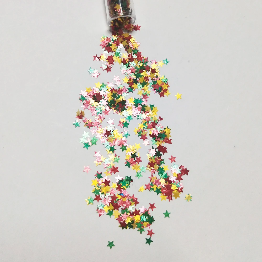 Christmas Tree Star Glitter Edible Sprinkles,Pretty Shinny Glitter,Ideal Use For Cake Decoration Cakes Decorating Tools