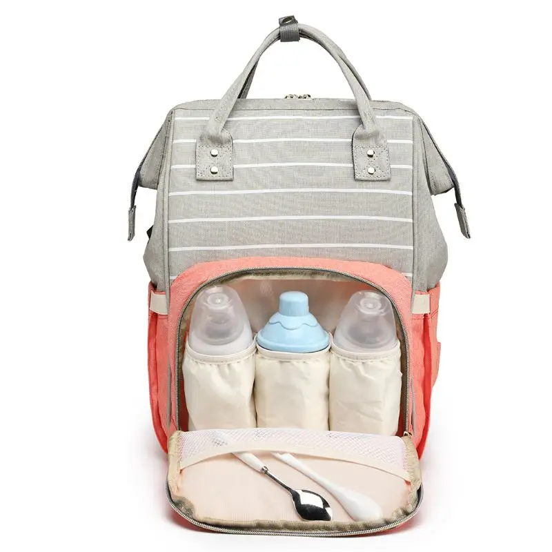 

Multifunctional Baby Diaper Mummy Backpack with USB Charging Port Stroller Straps Large Capacity Nappy Bag J60D
