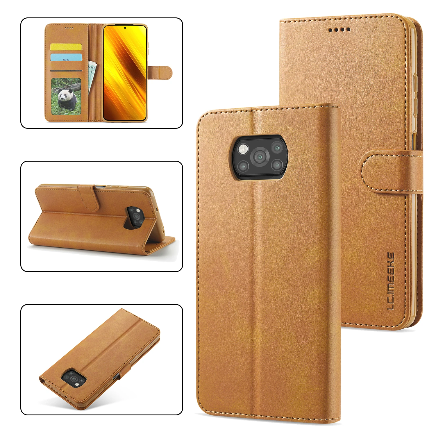 

Luxury Leather Wallet Card Flip Case For Xiaomi POCO X3 NFC M3 F3 Pro Phone Cover