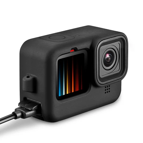 GoPro Hero 12/11/10/9 Черная Съемная Крышка Отсека Для Батареи Зарядный Чехол Аксессуар Силиконовый Порт Для Экшн-камеры