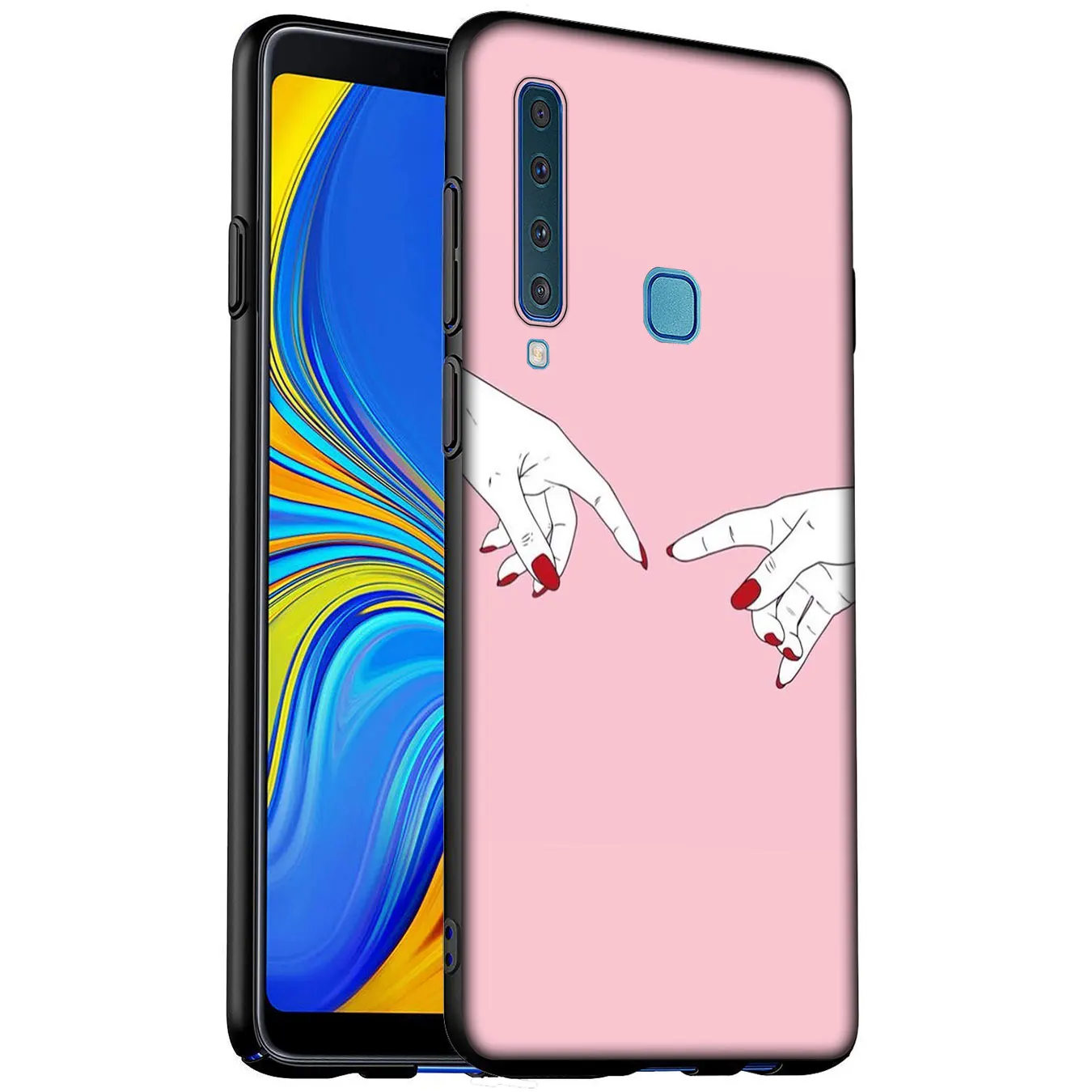 Best Friend Pink Hands Soft Silicone Phone Case for Samsung Galaxy A6 A7 A8 A9 2018 A3 A5 2016 2017 Note 9 8 10 Plus |