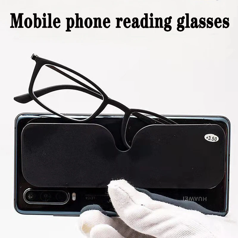

Tr90 Frame Ultra Thin Anti-fatigue Portable Reading Glasses Men women Anti Blue Ray Attach Mobile Phone Presbyopic Glasses 1.5