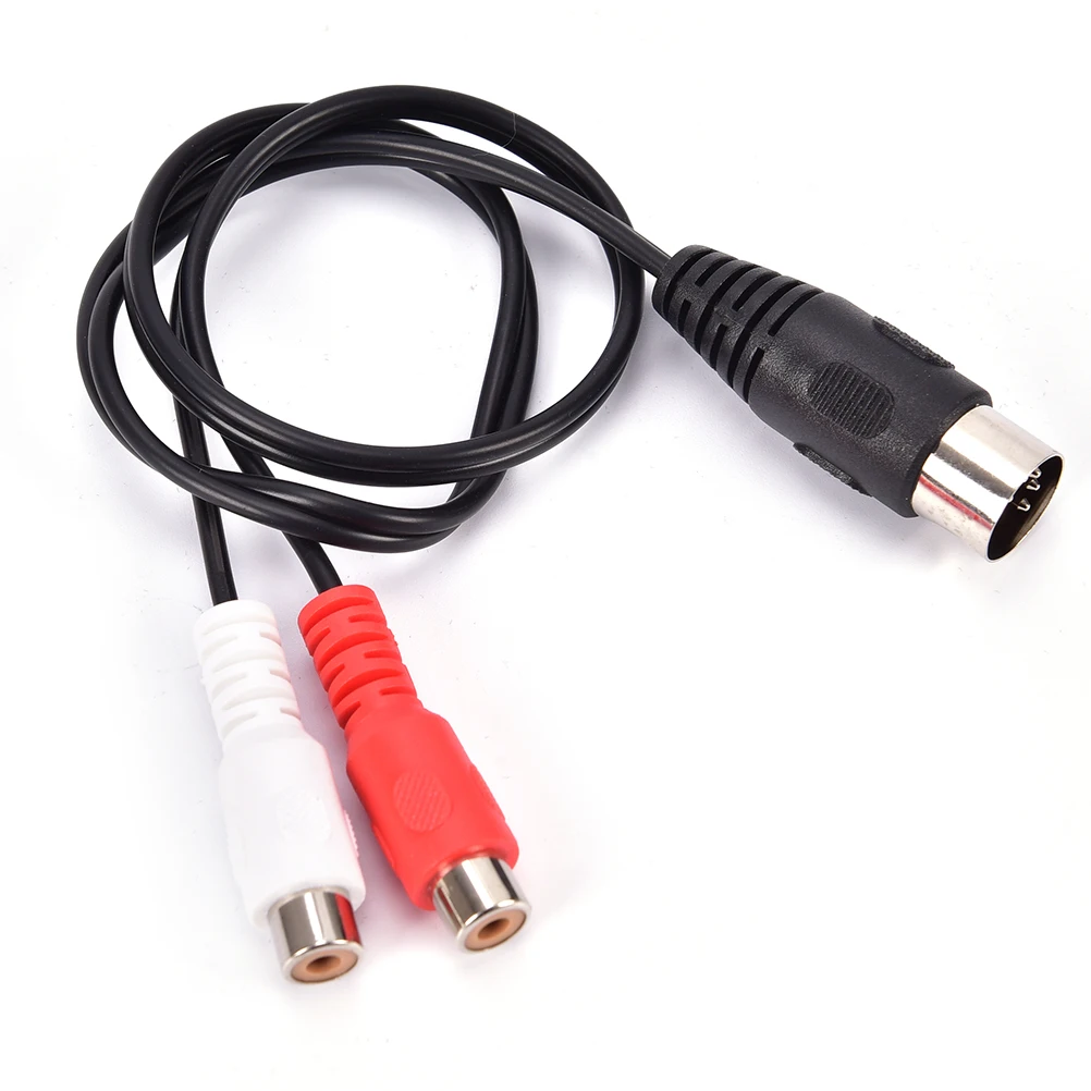 

MIDI DIN 5P Male To 2 RCA Phono Female Socket Jack MF Audio Cable 0.5M