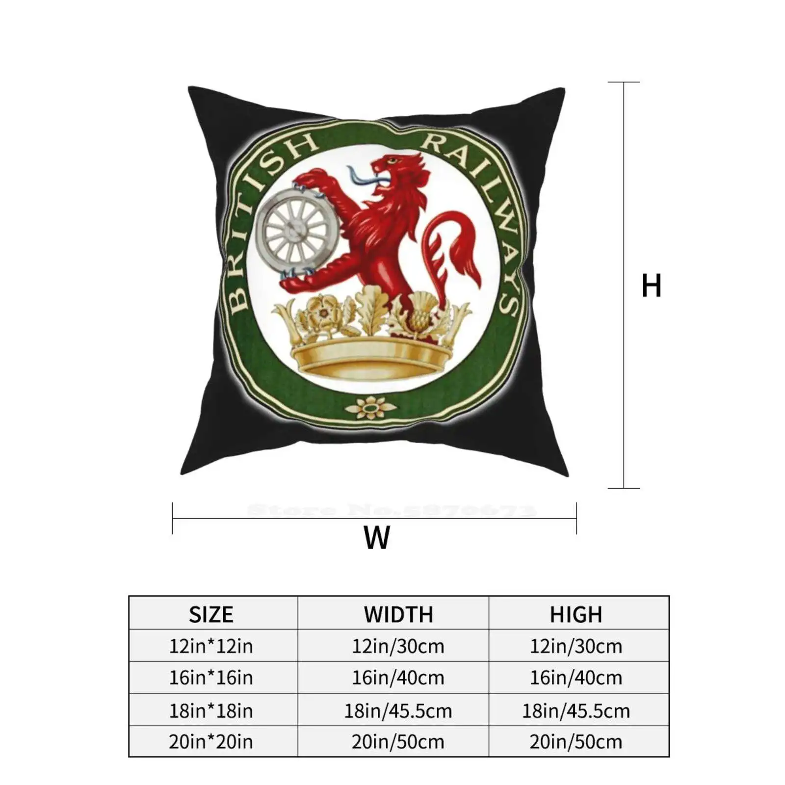 Британские железные дороги. Тренировочные зрители Br Sign дизайн 1956 Наволочка Rail