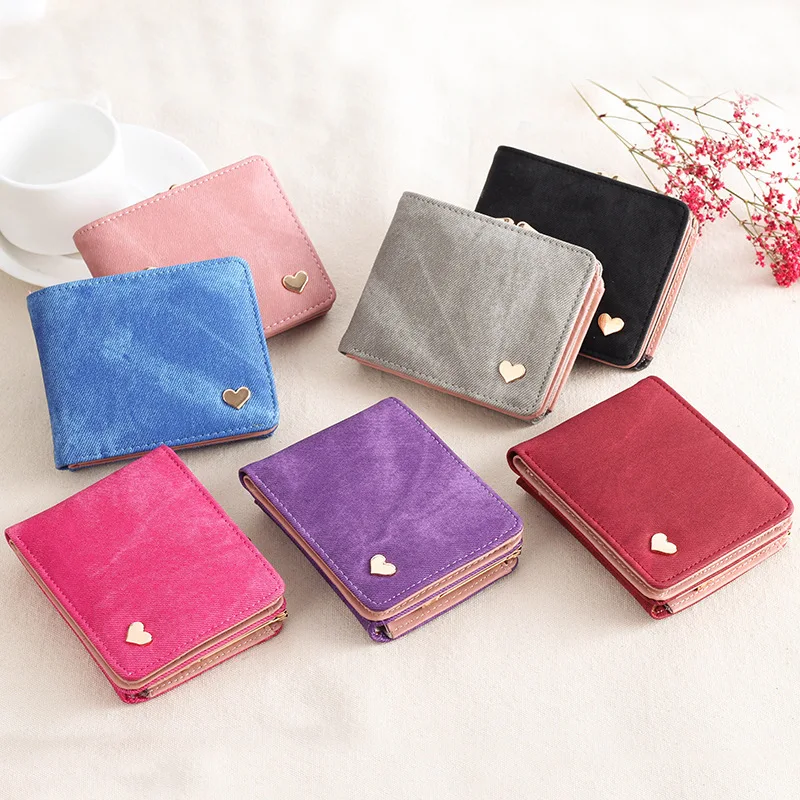 

Women's Short Wallet Fashion Multi-color Imitation Denim Wallet Two-fold Hipster Cool Purse Currently Available
