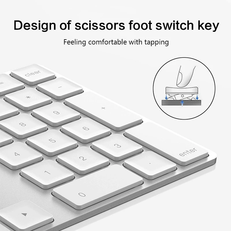 Алюминиевый сплав 34 клавиши Bluetooth беспроводная клавиатура портативная