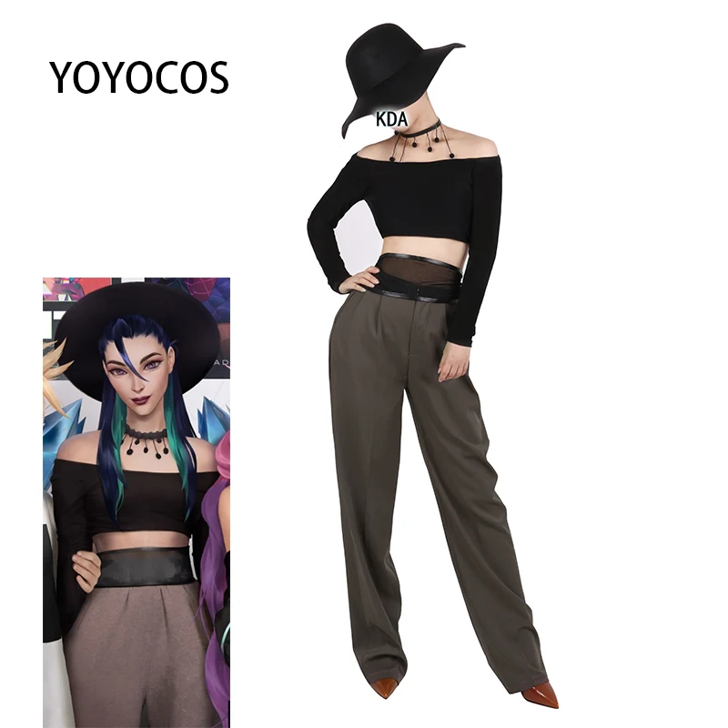 YOYOCOS Игра LOL KDA Kaisa костюм для косплея Новый The Baddest черная сексуальная униформа