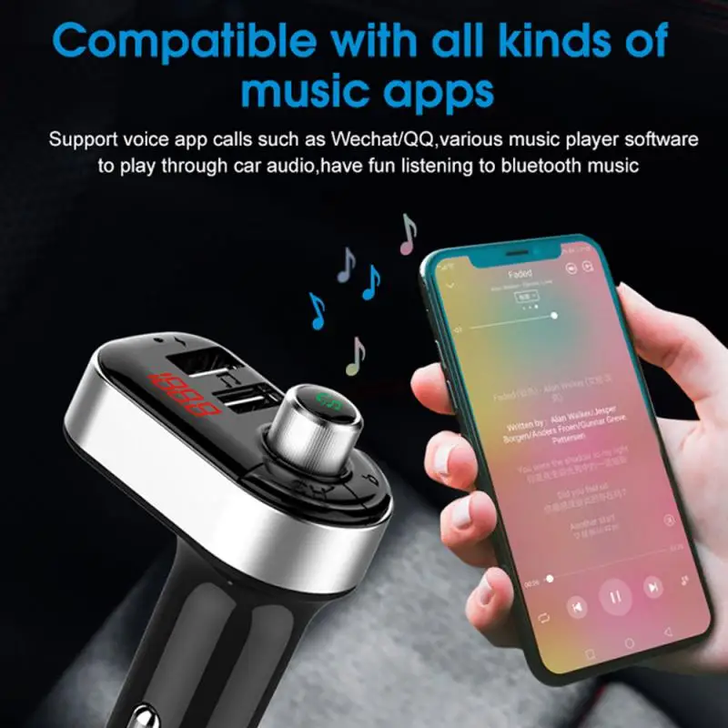 Автомобильный Bluetooth fm передатчик аудио адаптер и приемник громкой связи MP3