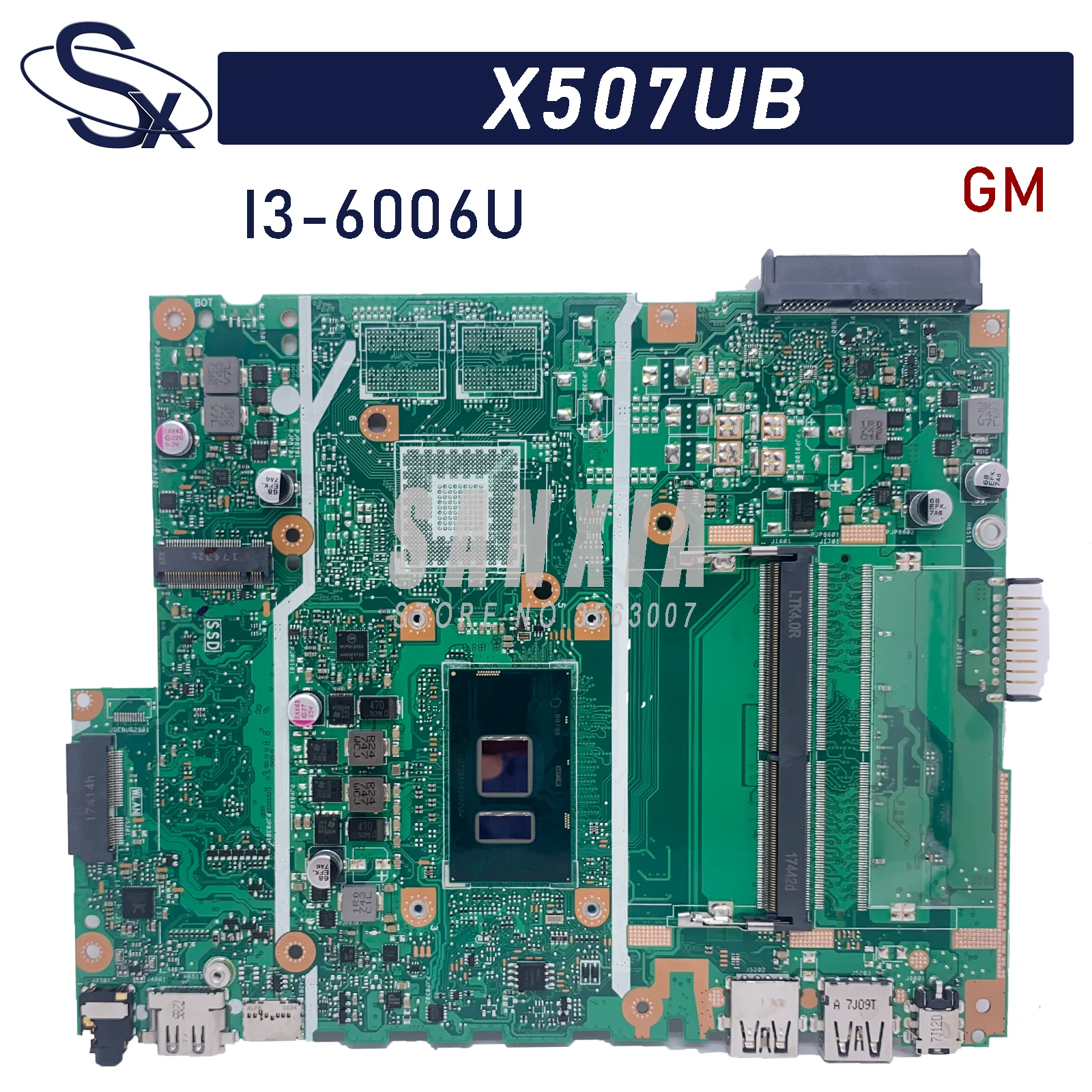 

KEFU X507UB подходит для ASUS X507U X507UA X507UBR X507URA Y5000UB материнская плата для ноутбука I3-6006U 100% ТЕСТ ОК