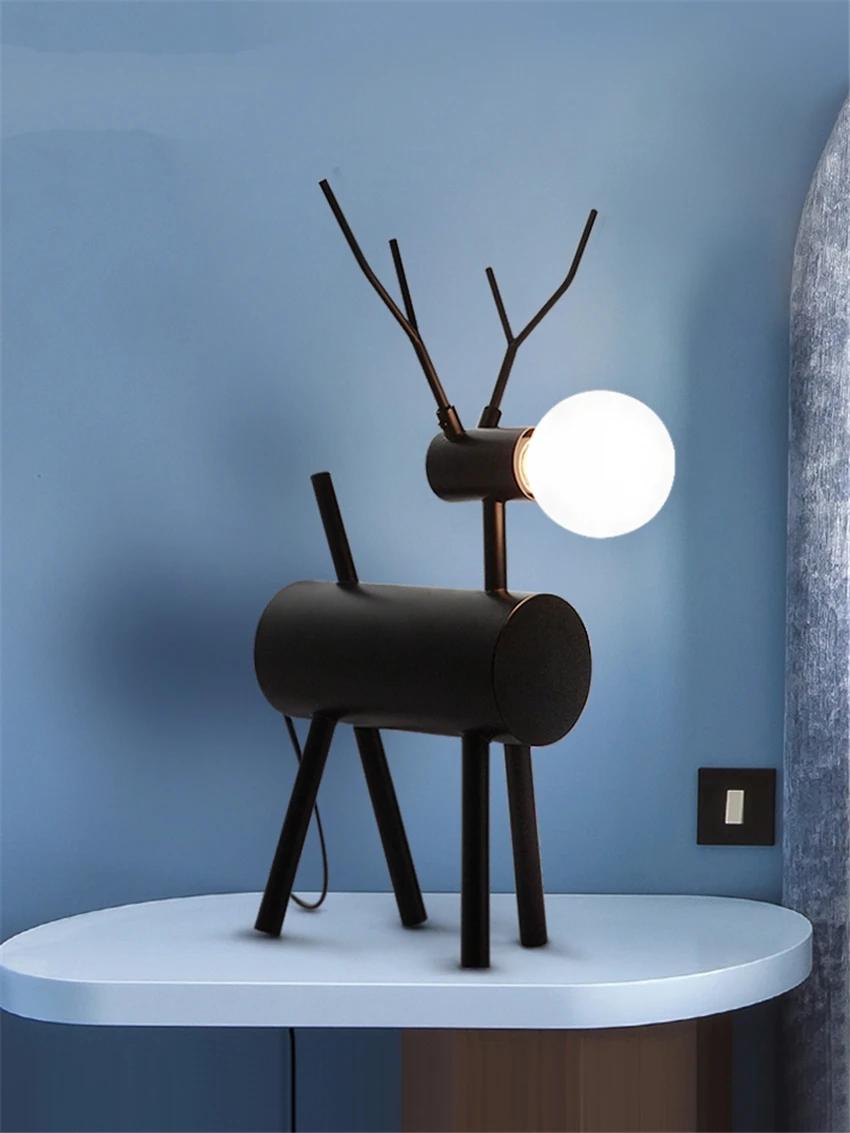 Нордический современный из железа олень настольные лампы детская комната