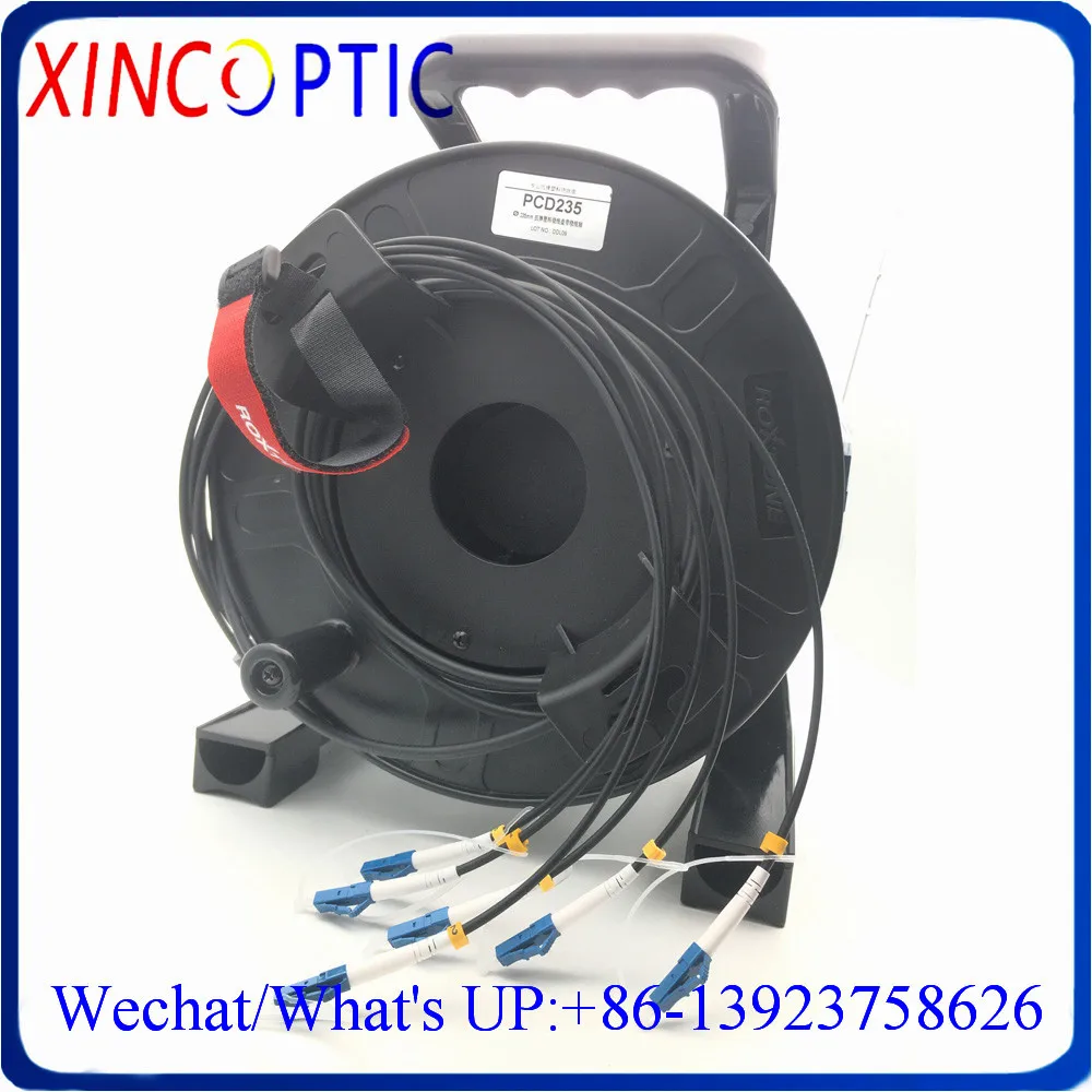6C OM3 300 MM 4 8mm 6Core LCUPC 150/200M с барабаном PCD310 оптоволоконный Соединительный шнур