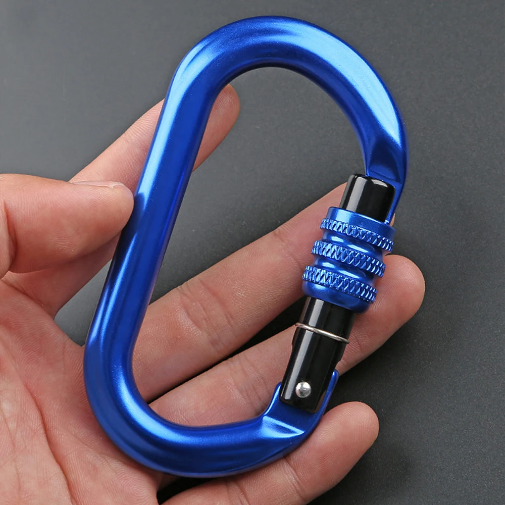 

25KN Professional Climbing Carabiner Screw Locking Gate Carabiner O-shape Buckle Clip Camping Equipment Climbing Accessories