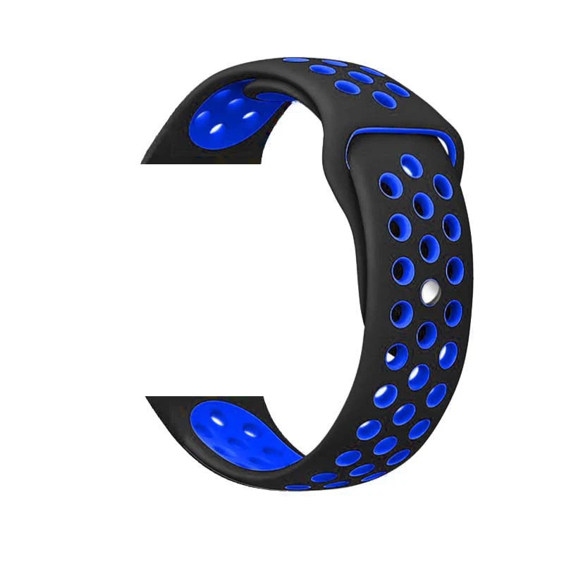 Силиконовый ремешок браслет для Huami Amazfit ремешок Bip stratos pace для Amazfit gts gtr 47 мм для huawei Часы GT2 браслет - Цвет: Black-Dark blue