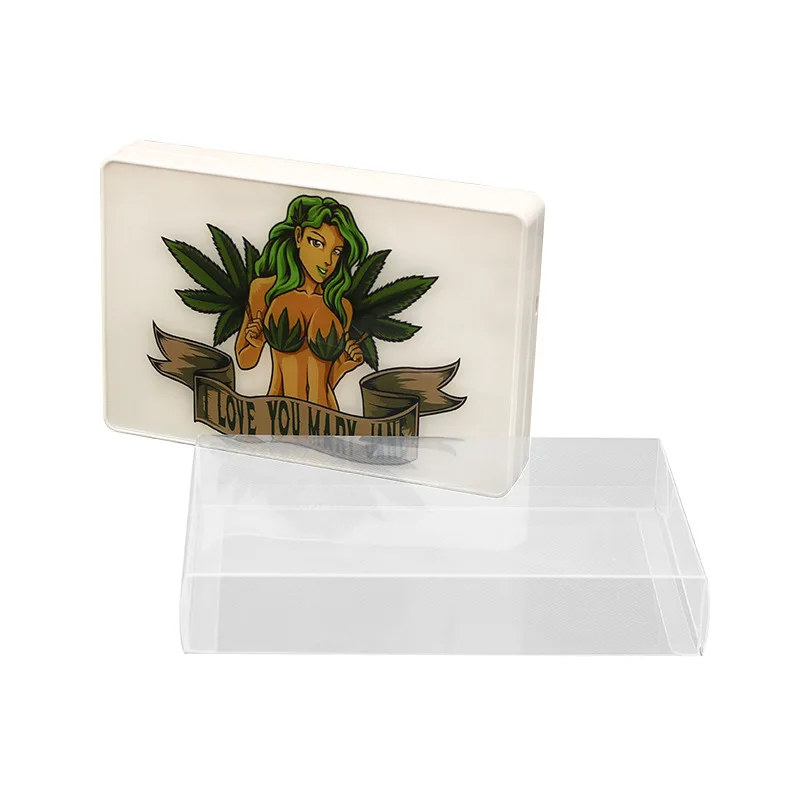 

10Pcs Plastic Flip Cover LED Tray Glowing Rolling Tray Tobacco Rolling Box with Mobile Slot Multi Function for Smoking Products