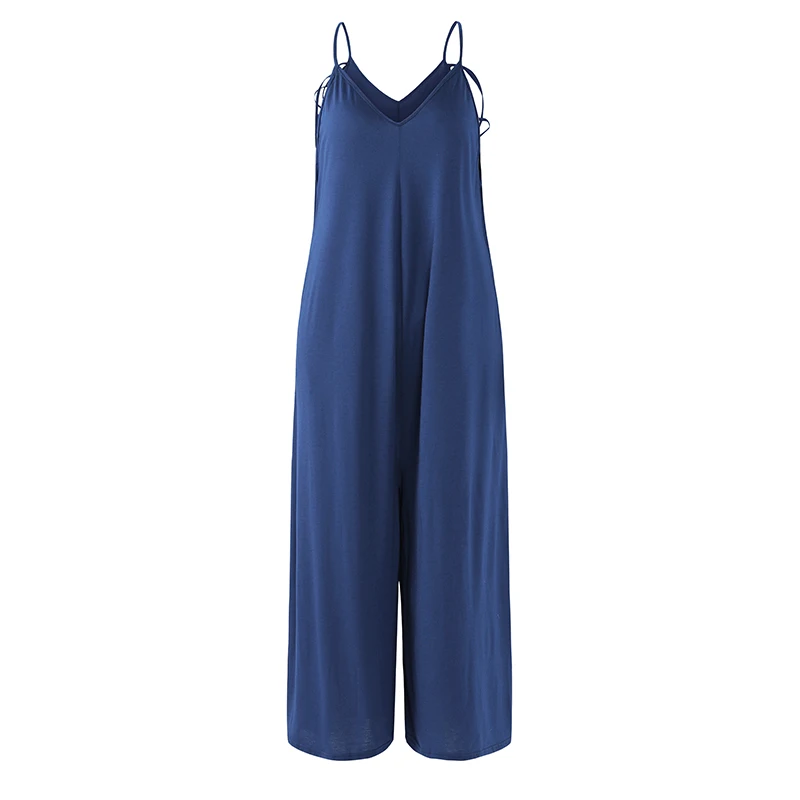 

ZANZEA 2021 Strap Playsuits Women Casual Plus Size Jumpsuits Rompers Female Solid Wide Leg Trousers Pantalon Lady Combinaison