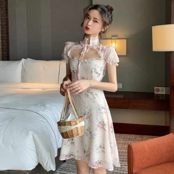 Новинка 2021 милое платье лолиты летнее шифоновое принцессы горничной в японском