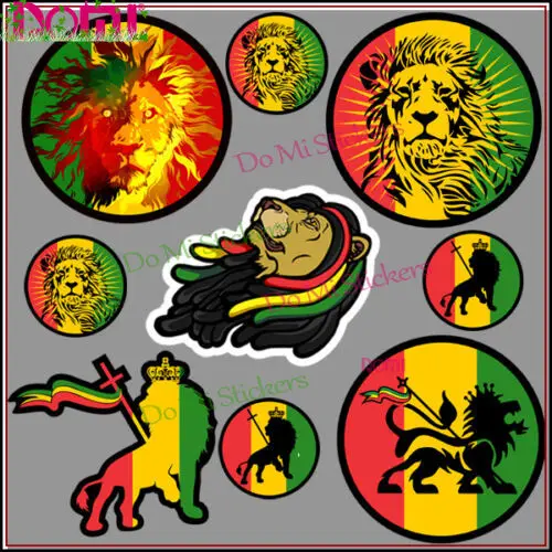 

Personality 9x Rasta Aufkleber Vinyl Car Sticker Lion of Judah Reggae Rastafari Jamaica Bumper Motorcycle Tuning Laptop Decal