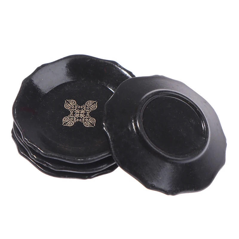 4 шт./компл. 1/12 миниатюрная полимерная печатная тарелка для кукольного домика