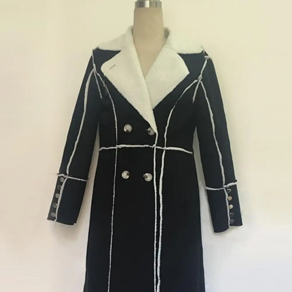 

2019 Long Suede Trench Coat Plus Velvet Women Plus Size 5XL Fashion Casual Elegant Warm Winter Solid Lapel Windbreaker Coat