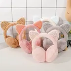 Лидер продаж 2022, складные плюшевые наушники с блестками и кошачьими ушками, женские плюшевые наушники с мехом для девушек, наушники с рисунком