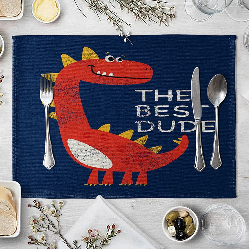 

Cartoon Table Mat Dinosaur Placemat Simple Design Tableware Kitchen Table Mat Cartoon Dinosaur Fabric Table Mats Napkins