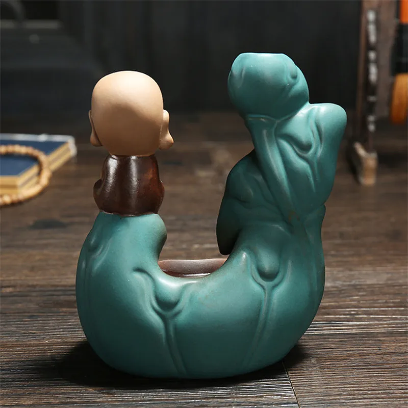 Курильница с зеленым лотосом для дома и офиса подставка благовоний Водопад