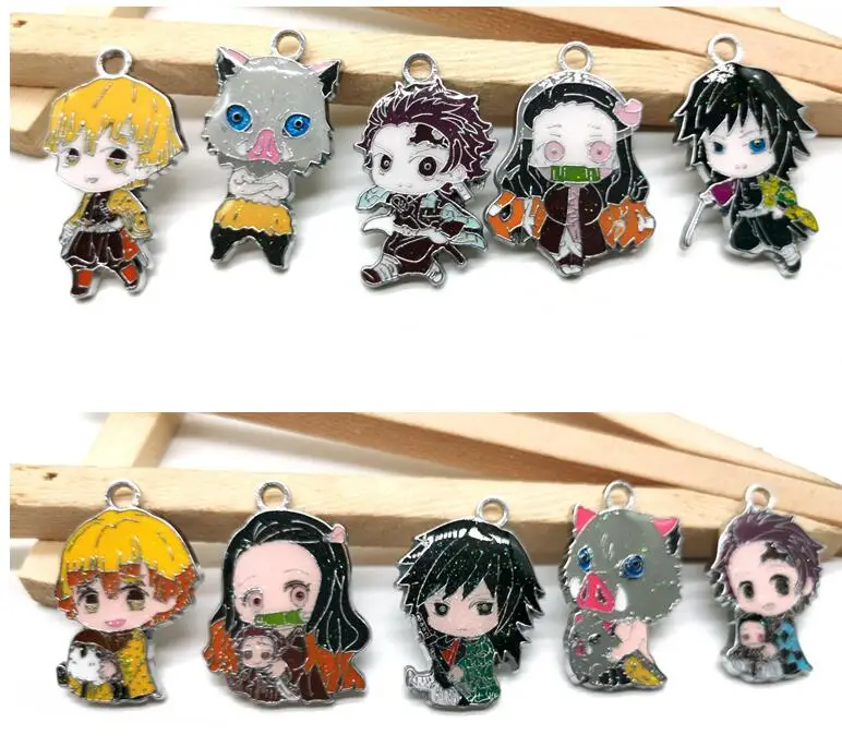 Новый 50 шт Мультяшные Kimetsu без Yaiba Шарм Подвески &quotсделай сам&quot для изготовления