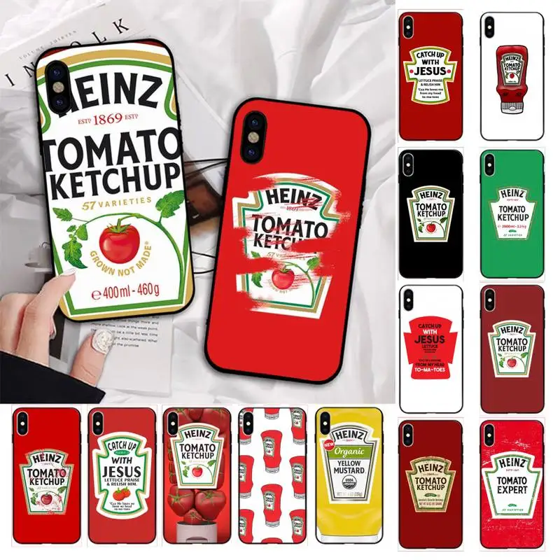 

MaiYaCa Cute Ins Heinz Tomato Ketchup Mustard Phone Cases for iPhone 11 12 pro XS MAX 8 7 6 6S Plus X 5S SE 2020 XR cover