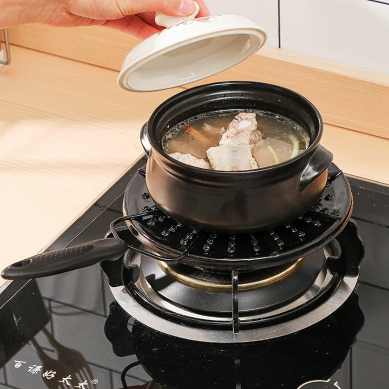 19см эмалевый теплораспределитель преобразователь проводимости быстрое размораживание подноса размораживание пластины газовая плита включена.