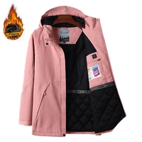 womens winter fleece jackets warm hiking jackets outdoor hooded thicken camping heated coat usb charging