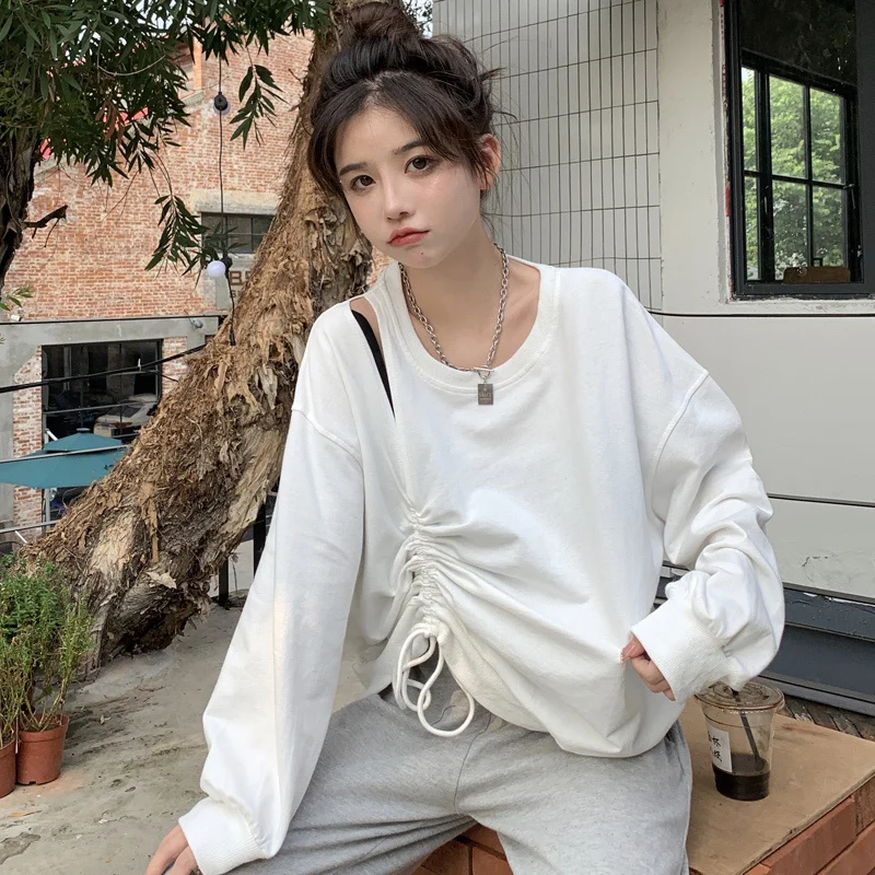 

Real Two-Piece Suit Spring and Autumn Irregular Neck Sweater