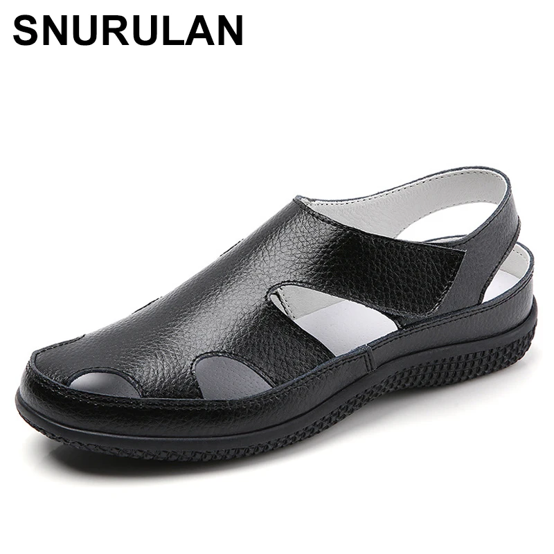 

Сандалии SNURULANWomen из натуральной кожи, удобные босоножки до щиколотки, с круглым носком, с прорезями, мягкая подошва, летние