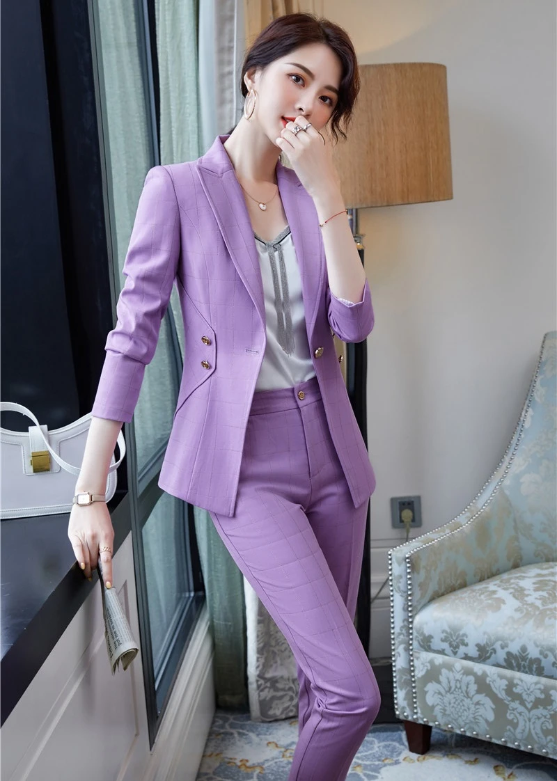 Женские деловые костюмы с длинным рукавом элегантные брюки и куртки