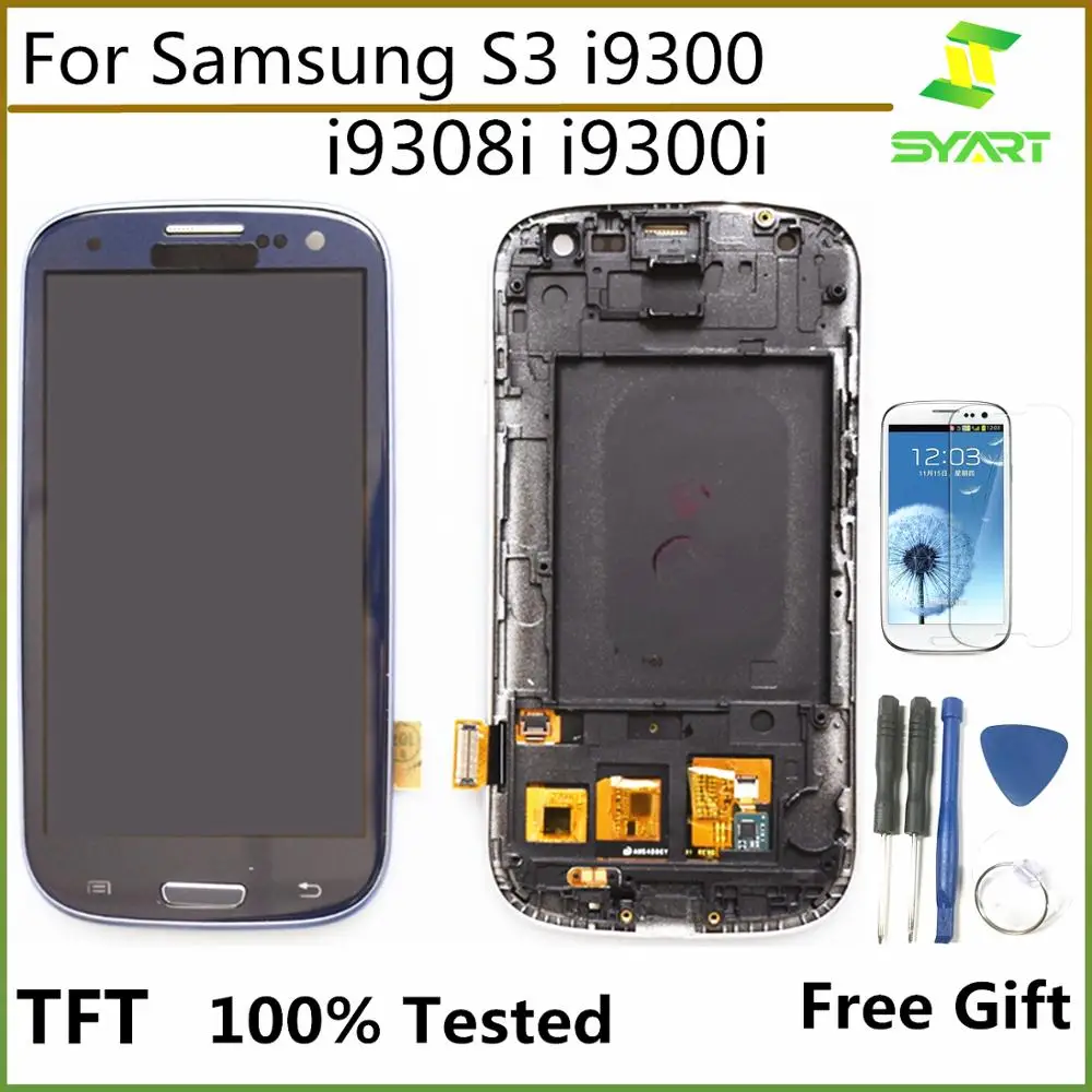 4,8 ''S3 TFT lcd дисплей lcd кодирующий преобразователь сенсорного экрана в сборе с рамкой зарядки для samsung Galaxy S3 i9300 i9300i i9308i i9305