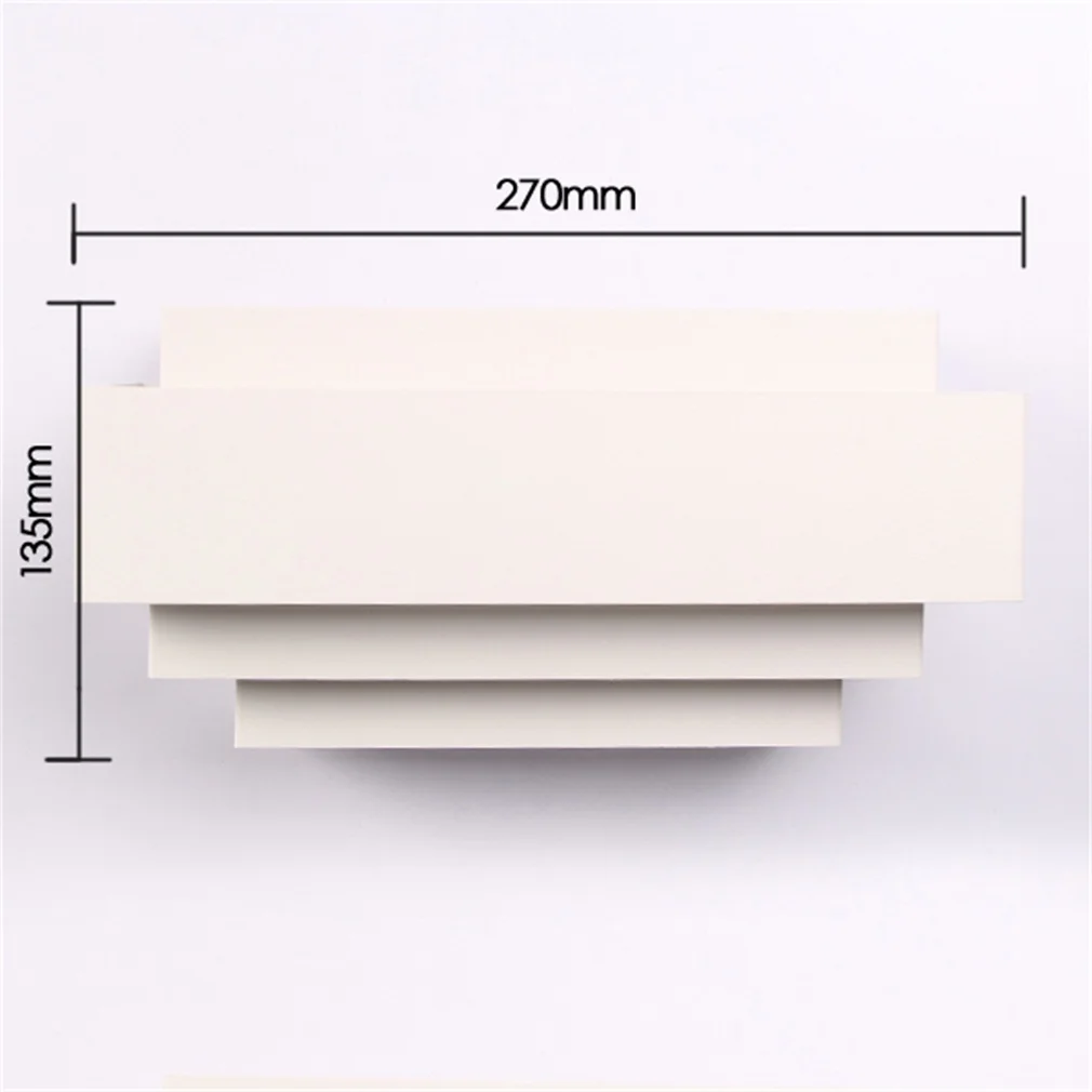 

Contemporary Indoor Up & Down Wall Light Curved White Square Lighting Lamp