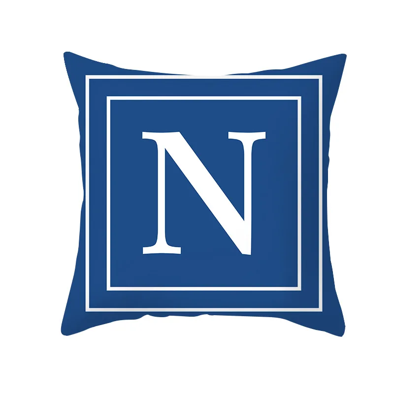 Новая темно-синяя английская Подушка с алфавитом наволочка из полиэстера 45х45см