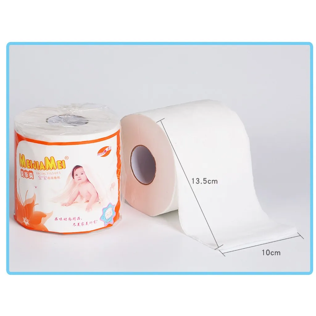 

NEW Natural wood pulp 10 Rolls Strong Soft 3-Ply Toilet Paper Bath Tissue Giant uniform Roll Toilet Paper Skin-friendly Paper To